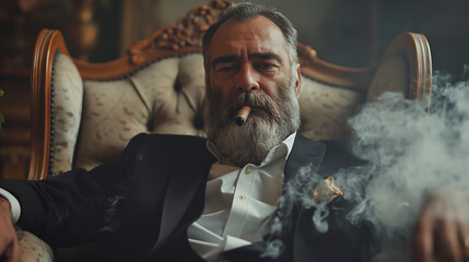Old Money Fashion,  man in a business suit with a cigar