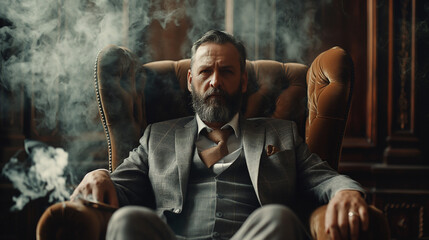 Old Money Fashion,  man in a business suit with a cigar
