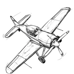 airplane coloring page for children and adults