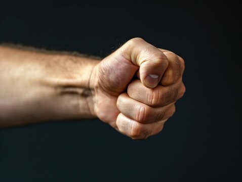 Um punho fechado dando um soco, simbolizando viol&ecirc;ncia. A imagem destaca a for&ccedil;a e a agressividade do gesto, representando conflitos, confrontos ou atos de viol&ecirc;ncia f&iacute;sica