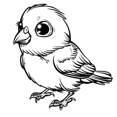 Obraz premium bird cute animal coloring page for children and adults