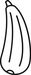 Simple line drawing of a zucchini, perfect for representing healthy eating or recipes