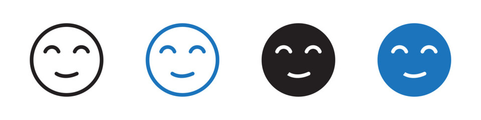smile icon set sign set in outline style graphics design