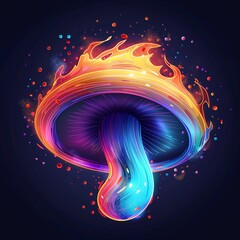 Colorful psychedelic mushroom illustration