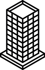 isometric building vector icon