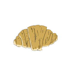 Croissant food baking color illustration
