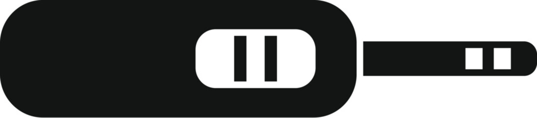Simple black and white icon of a positive pregnancy test result