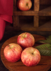 apples in a basket on table