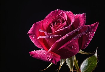 Red Rose with Water Droplets