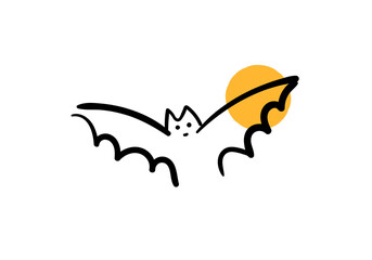 Hand drawn with yellow strokes, icon, doodle, cartoon, vector illustration.