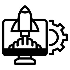 Business Start-up Icon. Concept. Rocket Launch.