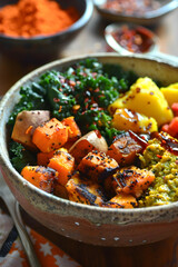 Kale and Sweet Potato Buddha Bowl