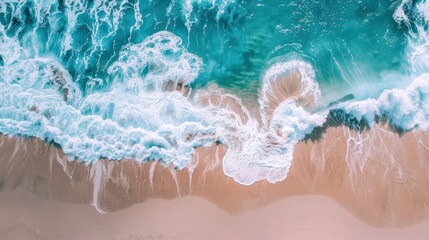 ocean breaks on shore - generative ai