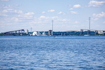 Baltimore MD USA on 07 27 2024 - Baltimore Key Bridge demolition and removal