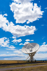The Very Large Array VLA in New Mexico, satellite dish in the sky, 