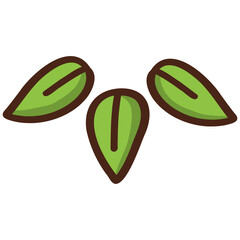 Decorative hand drawn cute leaf