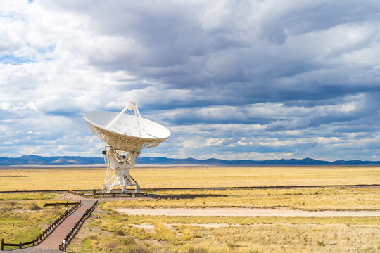 The Very Large Array VLA in New Mexico, satellite dish in the sky