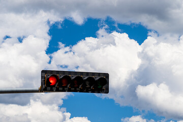 traffic sign with clouds