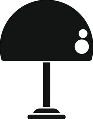 Black silhouette of a modern desk lamp standing on a single leg with a round base