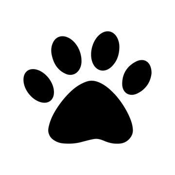 recommend clip art: Dog paw print clip art design on plain white transparent isolated background for card, shirt, hoodie, sweatshirt, apparel, card, tag, mug, icon, poster or badge