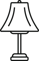 Simple outline icon of a desk lamp standing on a table, perfect for interior design concepts