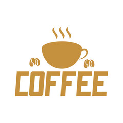 Coffee typography clip art design on plain white transparent isolated background for card, shirt, hoodie, sweatshirt, apparel, card, tag, mug, icon, poster or badge