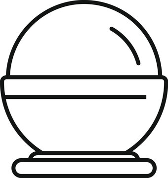 recommend clip art: Black outline icon of a crystal ball on a stand, often used for fortune telling and predicting the future