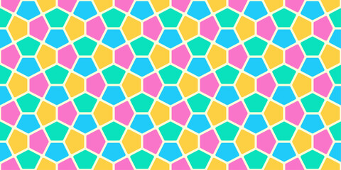 A colorful pattern of squares and triangles