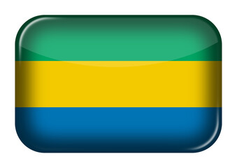 Gabon web icon rectangle button with clipping path