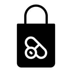 paper bag glyph icon