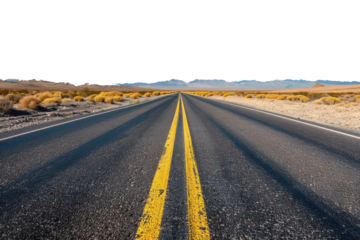 Open Highway Stretching Through Desert Landscape Under Clear Blue Sky