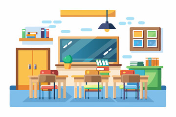 Classroom In School Illustration Vector Art