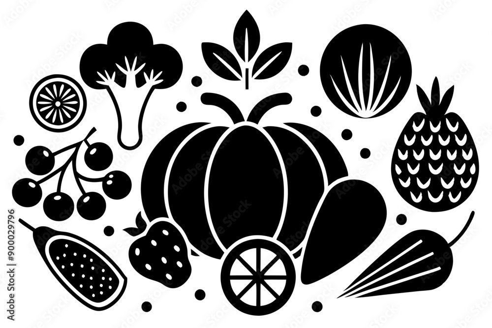 Wall mural Vegetable and fruit logo vector designs