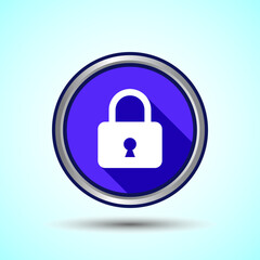 Lock Icon Button Design Illustration. Security Symbol