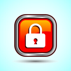 Lock Icon Button Design Illustration. Security Symbol
