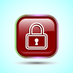 Lock Icon Button Design Illustration. Security Symbol