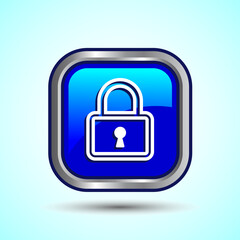 Lock Icon Button Design Illustration. Security Symbol