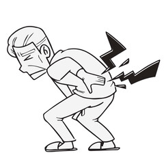 シニア_腰が痛い高齢男性のイラスト
