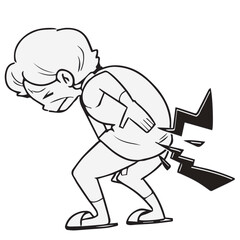 シニア_腰が痛い高齢女性のイラスト