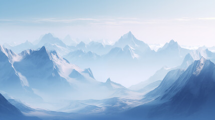 Obraz premium Gradient from light blue to white, depicting the cold beauty of glaciers and snowy mountains