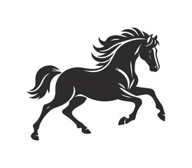 Black and White Horse , Horse head , vector illustration