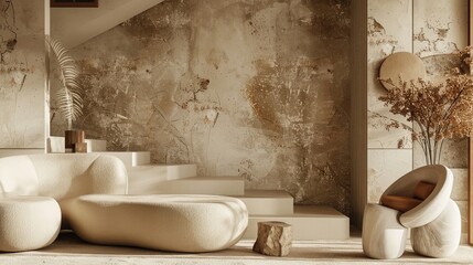 smooth curves and earthy tones, creating a natural and dynamic feel.