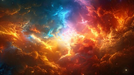 Fototapeta premium Cosmic Nebula: A Symphony of Fire and Ice