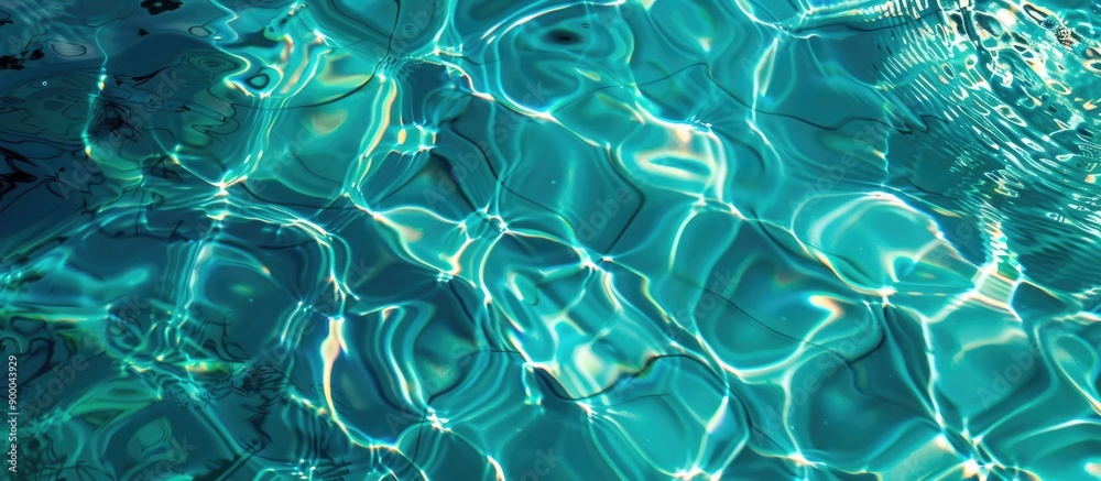 Aufkleber crystal clear water in a pool reflecting light perfectly ideal for a copy space image
