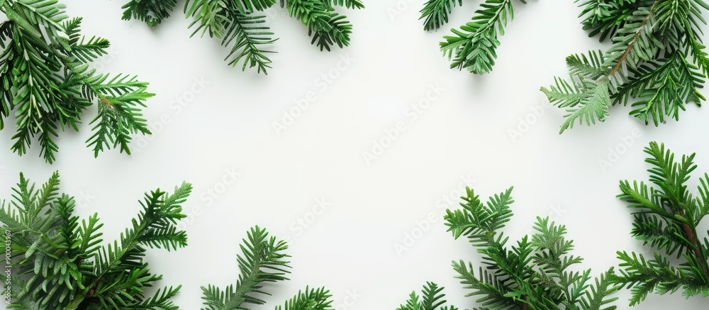 Aufkleber White background with a fir frame creating copy space image