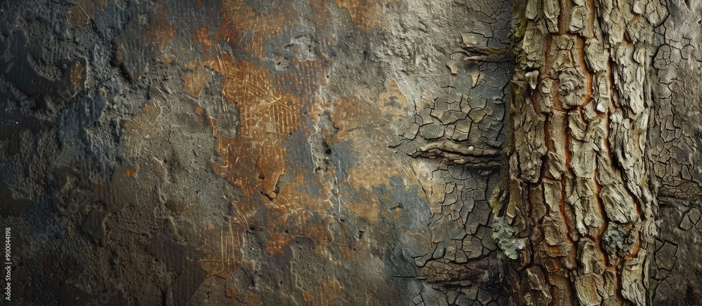 Poster Tree background with an unfinished texture perfect for advertising or as a backdrop with copy space image