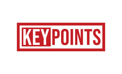 Key Points Red rubber stamp on white background. Key Points stamp sign. Key Points stamp.