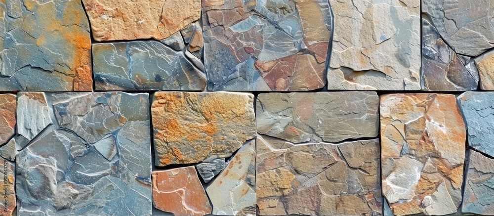 Poster Free stone tile pattern background with copy space image for product or advertising design