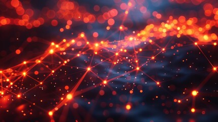 Fototapeta premium Futuristic 3D Network of Interconnected Nodes - Design a network of interconnected 3D nodes with a tech-inspired aesthetic