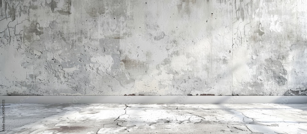 Poster aged white and grey weathered concrete backdrop with ample copy space image for design use